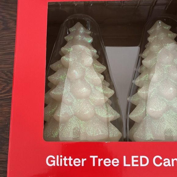 BNIB- 2- 7 Color Changing Light Up LED Glitter Christmas Trees Candles w/ TIMER - Picture 5 of 15